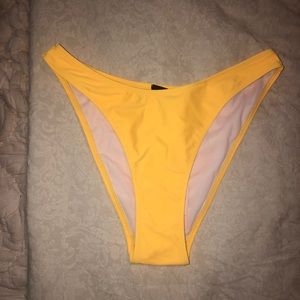 Missguided Yellow High Leg Bikini Bottoms Size 8